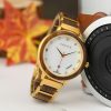 pearl gold women wood watch